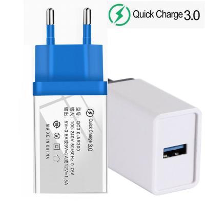 China Mobile Phone 3.5A QC3.0 QC 3.0 USB Quick Charger Support EU/US/UK Adapter Smart Fast Charging Plug For HUAWEI SAMSUNG IPHONE for sale