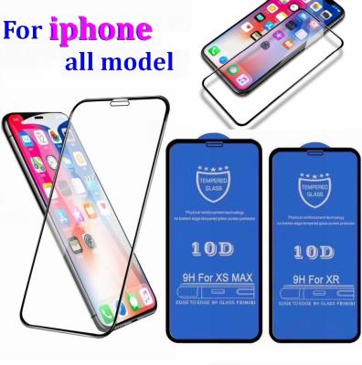 China Mobile Phone 10D 9D Curved Edge Full Coverage Ultra HD Tempered Glass Screen Protector Protective Film For iPhone 13 12 11 Optional All Models for sale