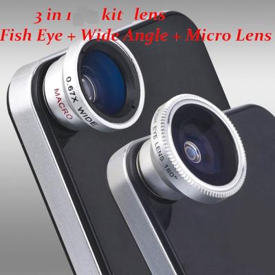 China Magnetic Fish Lens Adsorption 3 Lens Camera Kit For iPhone Wide Angle Micro iPad Samsung WAZ-LEN4 for sale