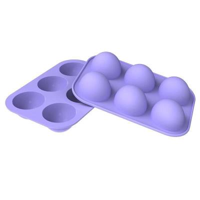 China Amazon Viable Hot Sale 2' Purple Red 12 Cup Cake Jelly Dome Mousse Medium Semi Sphere Silicone Baking Mold With Silicone Muff Pans for sale