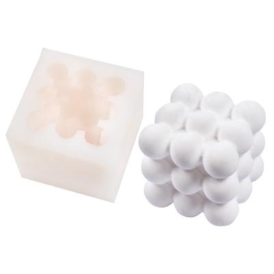 China Sustainable Magic Cube 3d Cloud Bubble Fondant Silicone Mold For Ice Cream Chocolate Pastry Dessert Illustration Handmade Crafts Candle Mold for sale