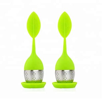 China Viable Color Tea Strainer Leaf Tea Accessories Bulk 304 Stainless Steel Silicone Tea Infuser Ball Filter for sale