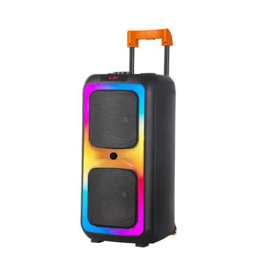 China Professional Portable Caixa De Som Trolley Portable 8 Inch Rechargeable BT Karaoke Active Speaker Stereo Sound Box With LED Move for sale