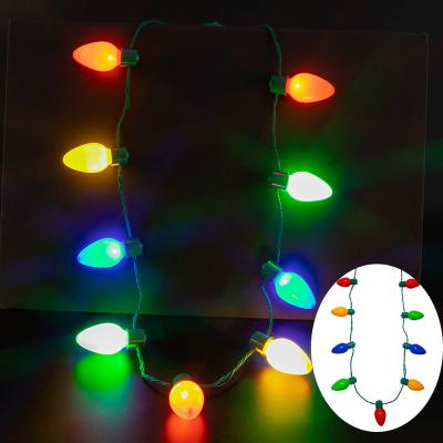 China Christmas Gift 2022 Hot Sale ABS LED 9 Bulbs Glowing Necklace With Party Decoration for sale