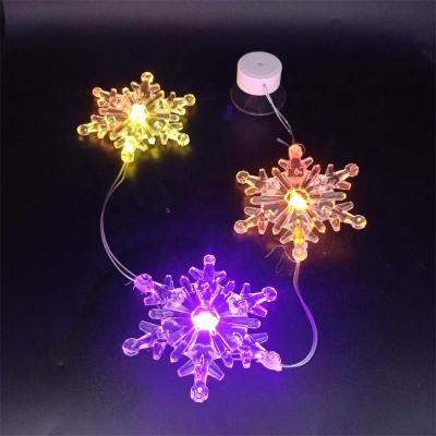 China Eco-friendly Acrylic Pendant Snowflake LED Christmas Decorative Lights String Hanging Lights Window Lights Christmas Decorations for sale