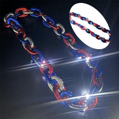 China Lovely Mardi Gras LED Necklace Party Gift LED Flash Necklace Holiday Ornament Colorful Oversized Lamp Chain for sale