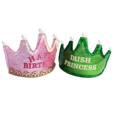 China Factory Sale Birthday Carnival Party Led Light Up Flash Hat Queen Princess Birthday Hat King Princess Headband Glowing Happy for sale