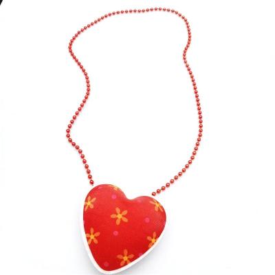 China Lovely LED Light Heart Love Heart Colorful Luminous Necklace Fashion Classic Red Heart Necklace Valentines Day Gift for sale