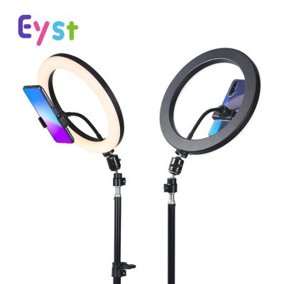 China Aluminum+PC Shade 10 12 14 Inch Tripod Dimmable Photography Makeup Selfie Led Ringlight With Stand for sale