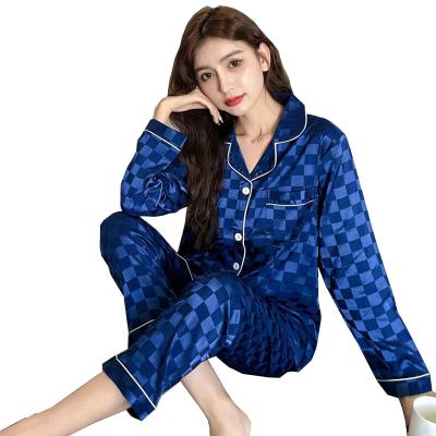 China 2022 Factory Sale QUICK DRY Spring and Autumn Long Sleeve Thin Silk Pants Women's Warm Breathable Pajamas Long Sleeve Pajamas 2 for sale