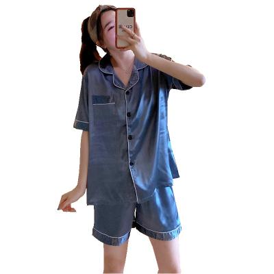 China Custom Made Hot Summer QUICK DRY Solid Cheap Solid Satin Ladies Nightgown Quick Drying Home Party for sale