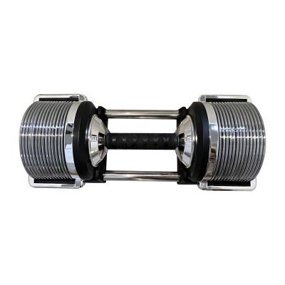 China Eco-friendly Black Training Arm Dumbbell Automatic Adjustable Muscle Strength Dumbbell Set Gym Steel Dumbbell for sale