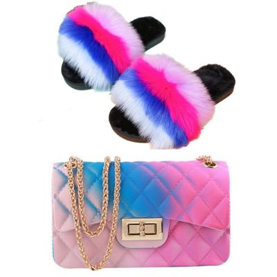 China High quality fur slippers handbag, Amazon handbag, jelly shoulder bag for sale