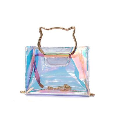 China High Quality Fashion Women PVC Holographic Clear Cross - Clear Tote Bag, High Quality Body Bag PVC Cross - Body Bag, Jelly Shoulder Bag for sale