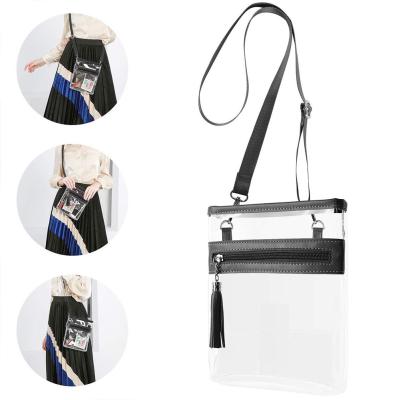 China Madam Transparent Purse Cross - Body Stage Approved Bag, Clear Messenger Shoulder Bags Stage Cross - Body, Clear Stage Cross - Body Bag for sale