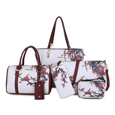 China High Quality Ethnic Style Porcelain Printing 6pcs Tote Handbag Sets for sale