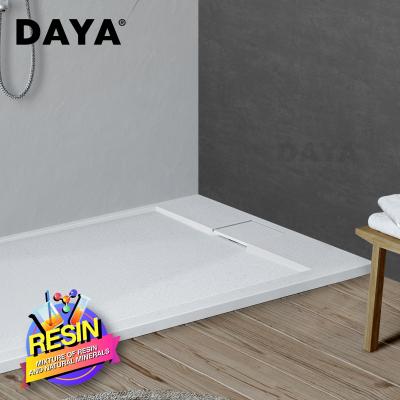 China Modern Luxury White Shower Base Resin Shower Pan Stone Shower Tray for sale