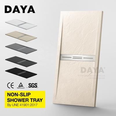 China Modern DAYA Private Label Shower Tray Fixtures / Trader OEM Resin Stone Pan Bathroom Base for sale