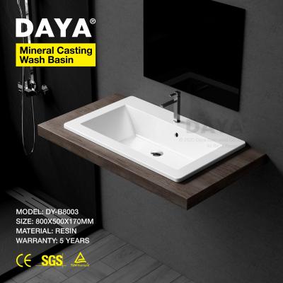 China DAYA Easy Clean Handmade Stone Wash Basin Basin Resin Basin Prices Artificial Stone Wash Basin for sale