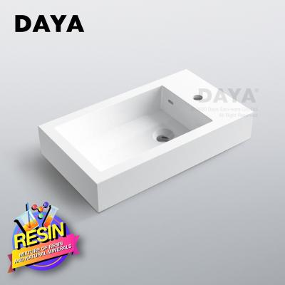 China Easy Clean Lavatory Various Features Wash Art Basin Artificial Stone Resin Basin for sale