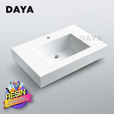 China Easy Clean Lavatory Design Various Features Wash Lavatory Basin Stone Resin Bathroom Sinks for sale