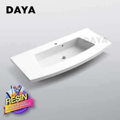 China Easy Clean Artificial Sanitary Ware Sanitary Sink Gel Wash Basin White Resin Wash Basin for sale