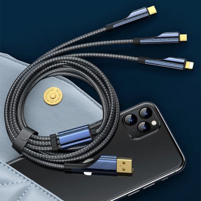 China New design best-selling mobile phone 3 in 1 fast charging charger data usb 3a cable, suitable for micro usb type-c for sale