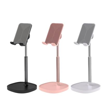 China QIZHOU Adjustable Silicone Mobile Phone Desktop Holder Aluminum Alloy Mobile Stand For Mobile Phone Stand Tablet Holder for sale