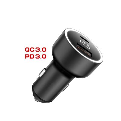 China Mobile Phone Car Charging Accessories Dual Usb Car Charger Adapter 2 Left Led Display Car Smart Charger For Mobile Phone for sale