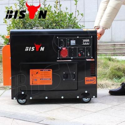 China Bison Diesel Portable Generator 5Kw 110V Start Electric Power Diesel Super Silent Electric Generator B6500DCE for sale