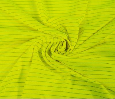 China High Visibility EN1149 Antistatic Polyester Antistatic Birdeye Jersey Fluorescent Knit Fabric for sale