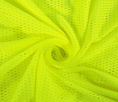 China High Visibility EN20471 Fluorescence 100%Polyester Fluorescent Polyester Mesh Fabric , Knitting Mesh Fabric for sale