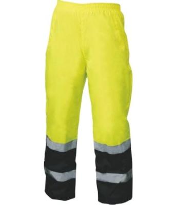 China Water Proof EN20471 High Visibility Safety 300D PU Coated Oxford Rain Pants Adjustable Button for sale