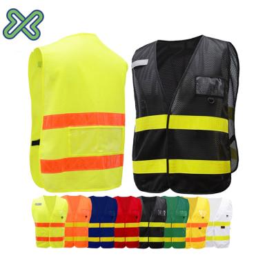 China Safety Vest Child and E-burst 100% Polyester Mesh Fabric Adult Personal Protective Equipment Front 110gsm Zipper Safety Vest Reflector Vest for sale