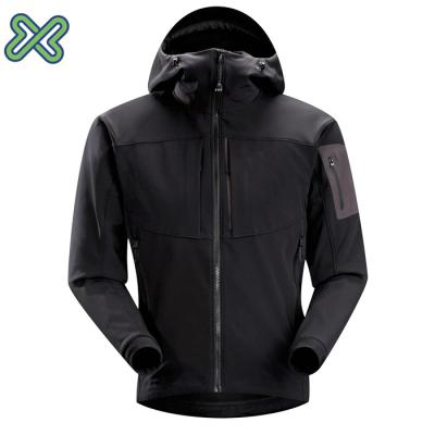 China Wholesale Factory Price Breathable Windproof Black Soft Shell Jacket for sale