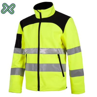 China Reflective Softshell Jacket Two Tone Women's Safety Softshell Jacket for sale