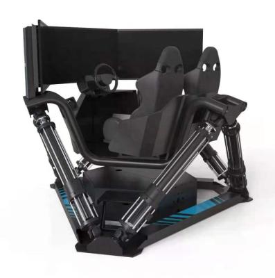 China FRP Racing Driving Virtual Reality Simulator With 3 Screens 6 Degree Freedom Game Machine for sale