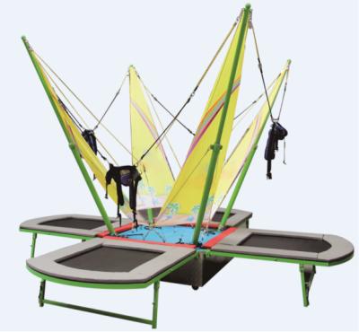 China Factory outlet bungee trampoline, best price 4 person commercial bungee trampoline for sale 6*6*3.5m for sale