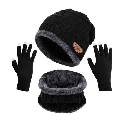 China COMMON Warm Winter Beanie Hat & Scarf Set Stylish Knit Skull Cap for Men Women for sale