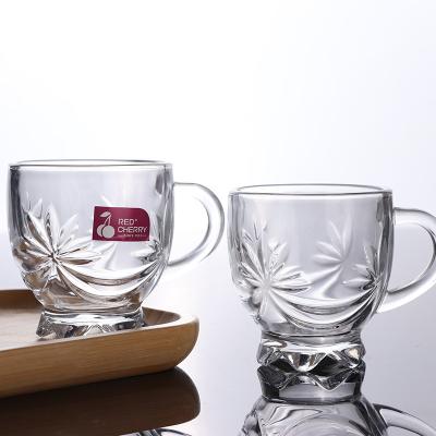 China Viable Wholesale Sublimation Tea Glass Coffee Mug With Handle Iced Coffee Glass Mugs Luxury Glass Mugs for sale