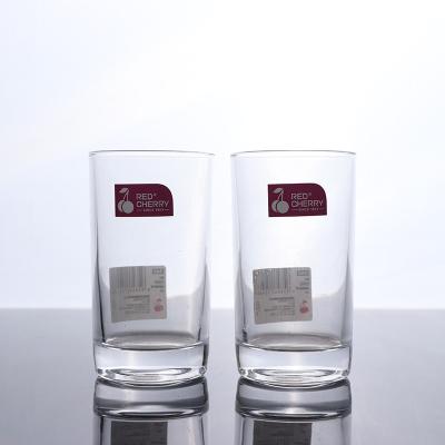 China CLASSIC Red Cherry Restaurant Beverage Mug Water Glass Cup Long Drinks Clear Anti-scalding Glass Mug for sale