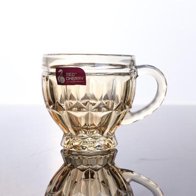 China 2023 Large Capacity Handle Glass Cup Tumbler Glassware Engraved Wine Viable Glass Coffee Mugs for sale