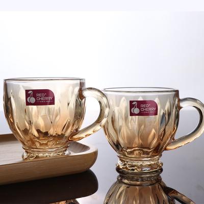 China Viable Wholesale Low Price And High Quality Glass Mugs For Home And Bar Amber Glass Cups Tea Glass Cup Coffee Mugs for sale