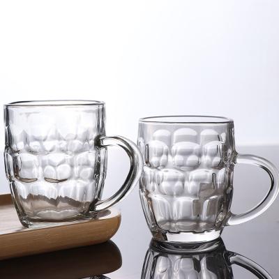 China Beer mug glass with handle low price wholesale glass beer mug with handle personality beer mug stoneware beer mugs for sale