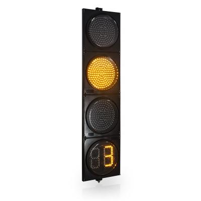 China PC 12inch Red Yellow Green Round Traffic Light With Two Digit Countdown Timer for sale