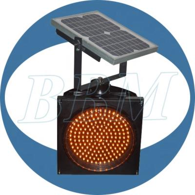 China BBM 300mm Traffic Solar Powered Yellow Flashing Warning Light for sale