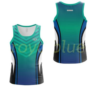 China QUICK DRY sublimated full gym singlet polyester running singlets for sport for sale