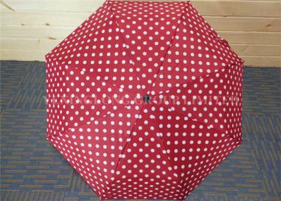 China Promotive Gift  White Polka Dot Folding Umbrella , Compact Automatic Umbrella 21