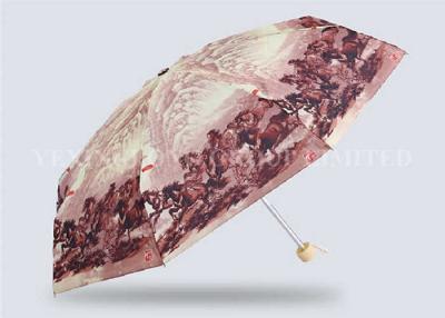 China 19 Inches 5 Fold Umbrella Lively Horse Print Umbrella Manual Open And Close for sale