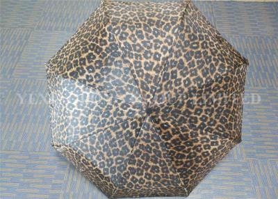 China Latest  Sturdy Auto Open Close Umbrella Totes Leopard Print Umbrella Metal Tips for sale